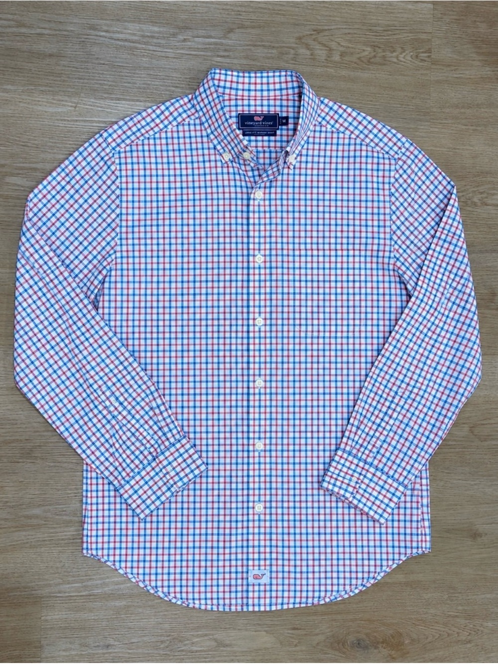 Vineyard Vines Men's Blue & Red Checked Button-Down Shirt